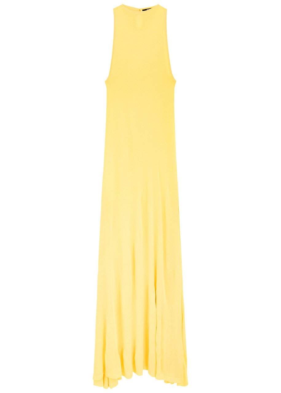 Jacquemus La Robe Maille Sculta Fine-knit Maxi Dress - Yellow Light -