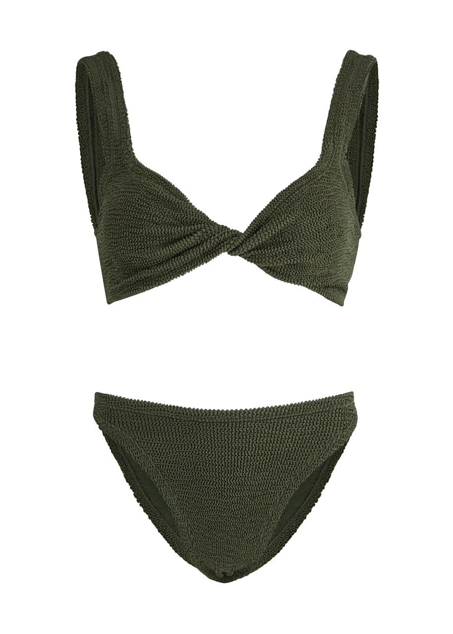 Hunza G - Juno Seersucker Bikini, Dark Green, One