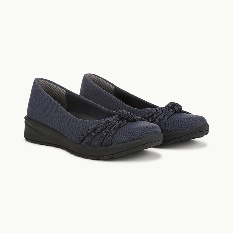 LifeStride Gaines Skimmer Shoes Navy Blazer Stretch Fabric .