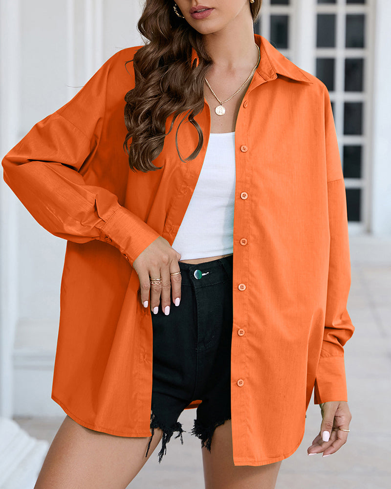 Zeagoo Long Sleeve Blouse Button Up Oversized Shirt for Women Casual Loose Business Casual | Under