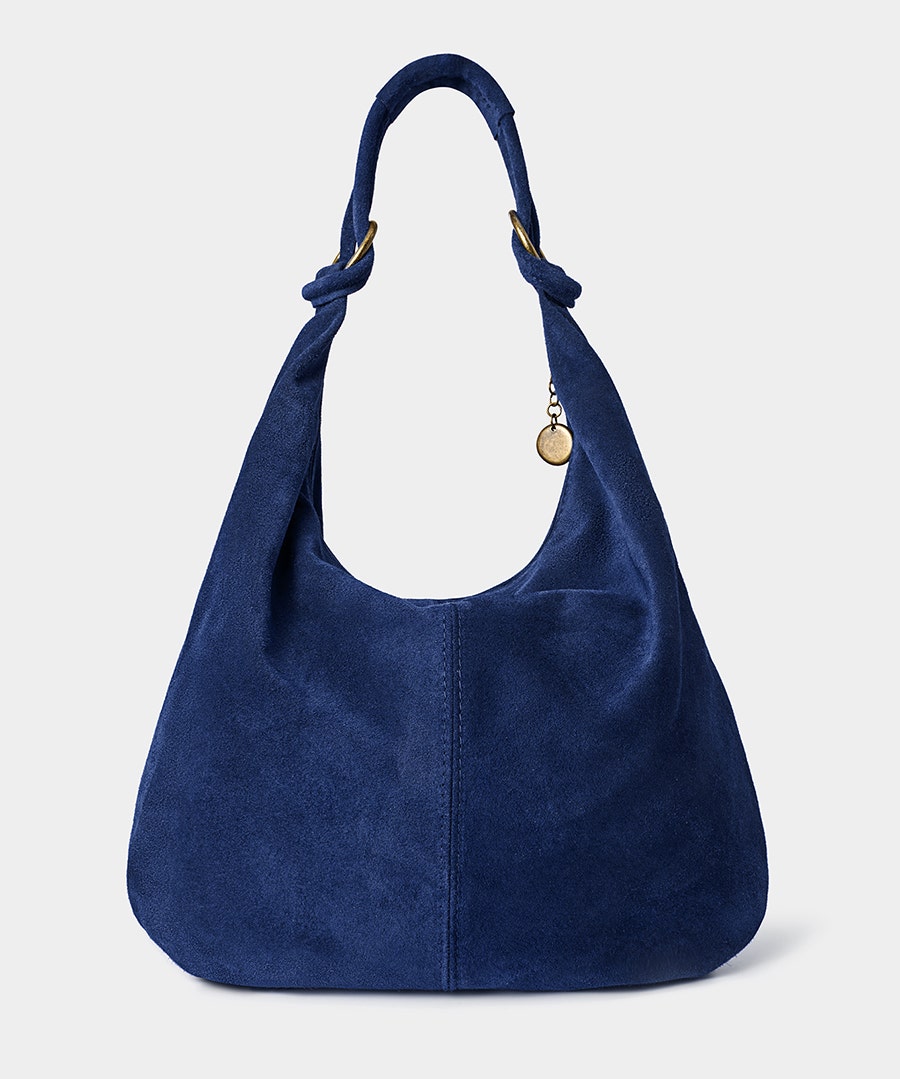 Hobo Suede Bag - Navy - by Joe Browns