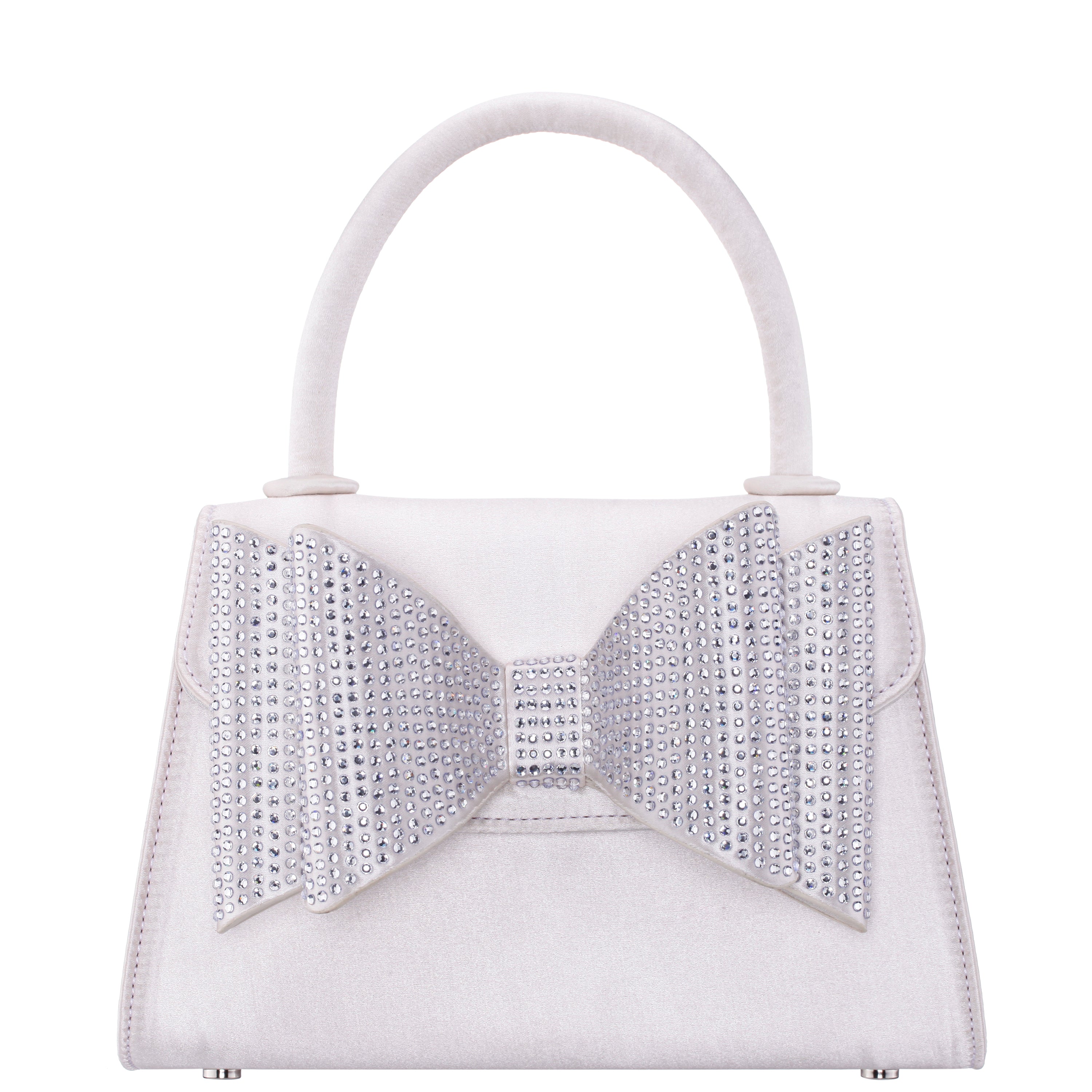 Womens Alila Ivory SatinGlass Crystal Satchel Bag