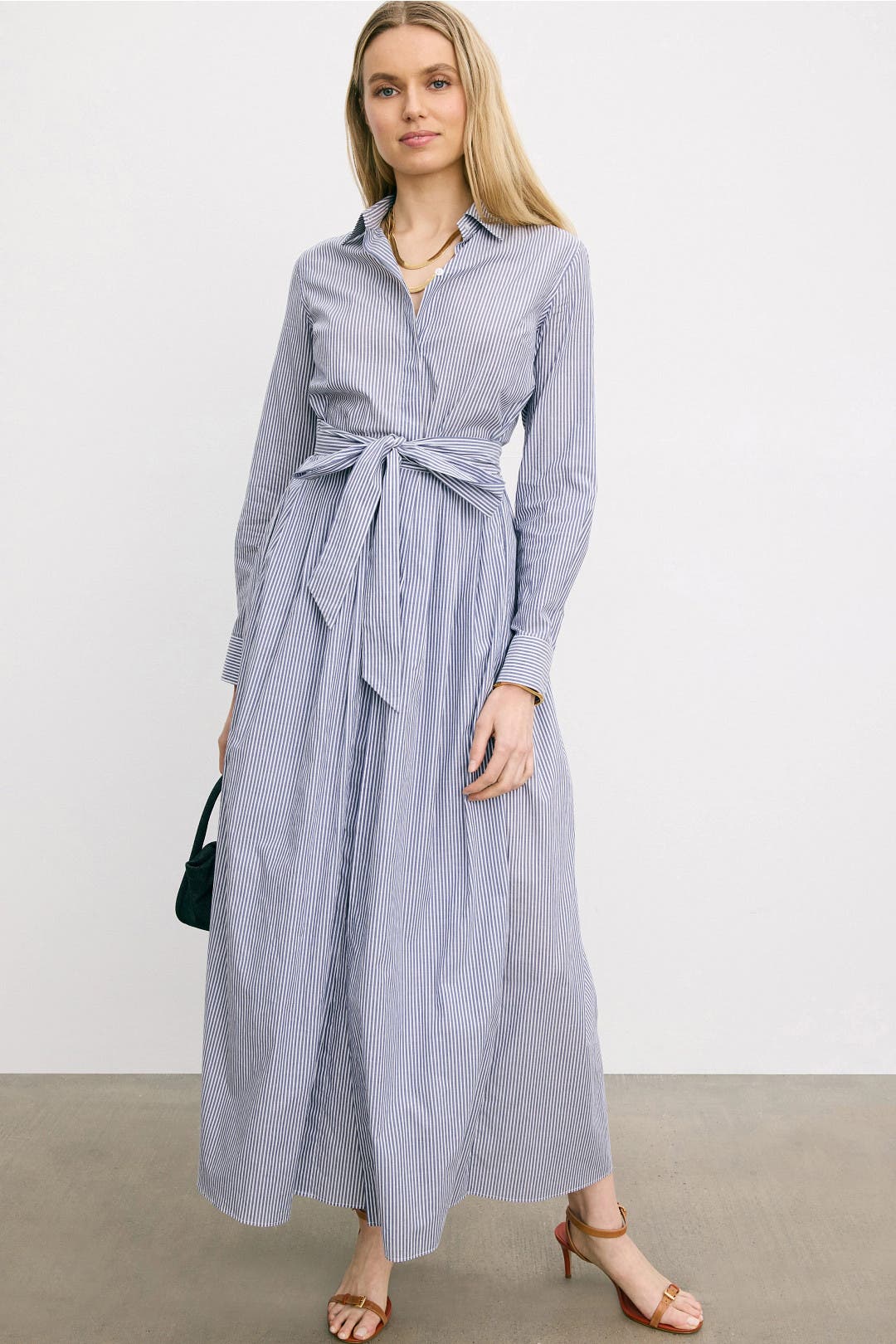 Ann Mashburn Ingrid Stripe Dress Blue-white-print