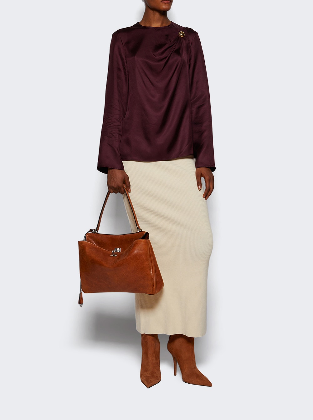 Azae Draped Blouse Prune