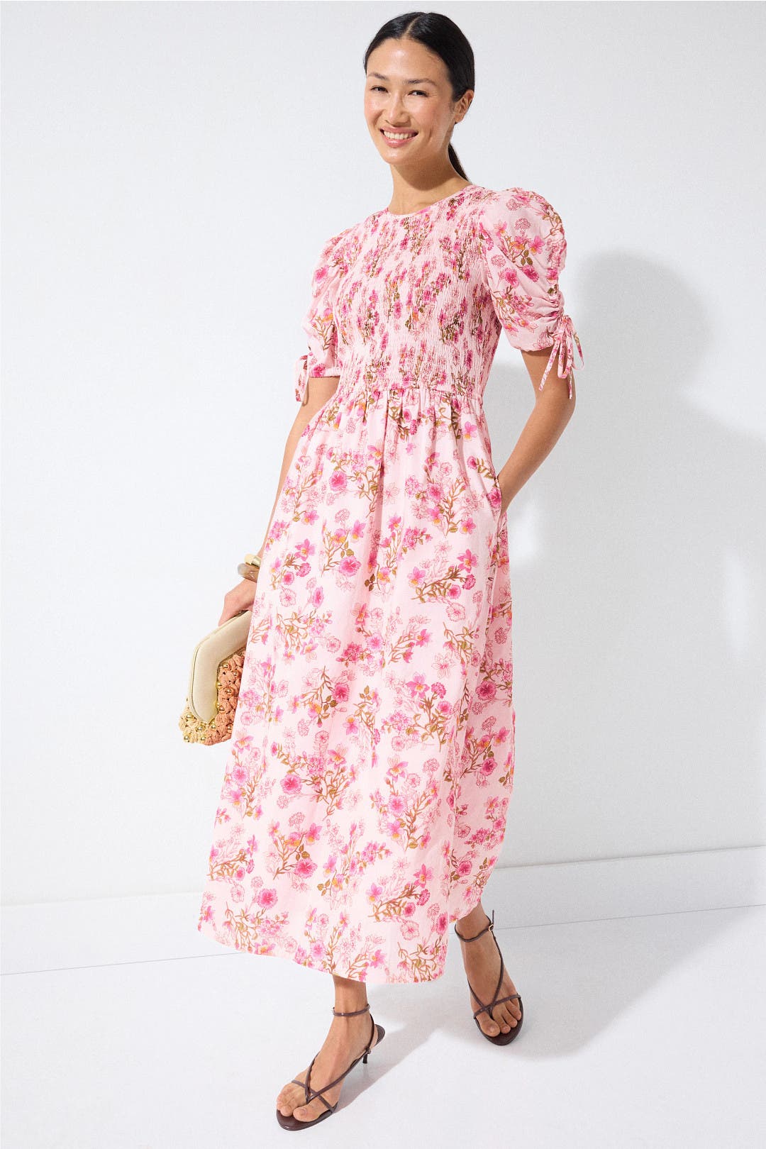 Banjanan Queenie Dress White-pink-print
