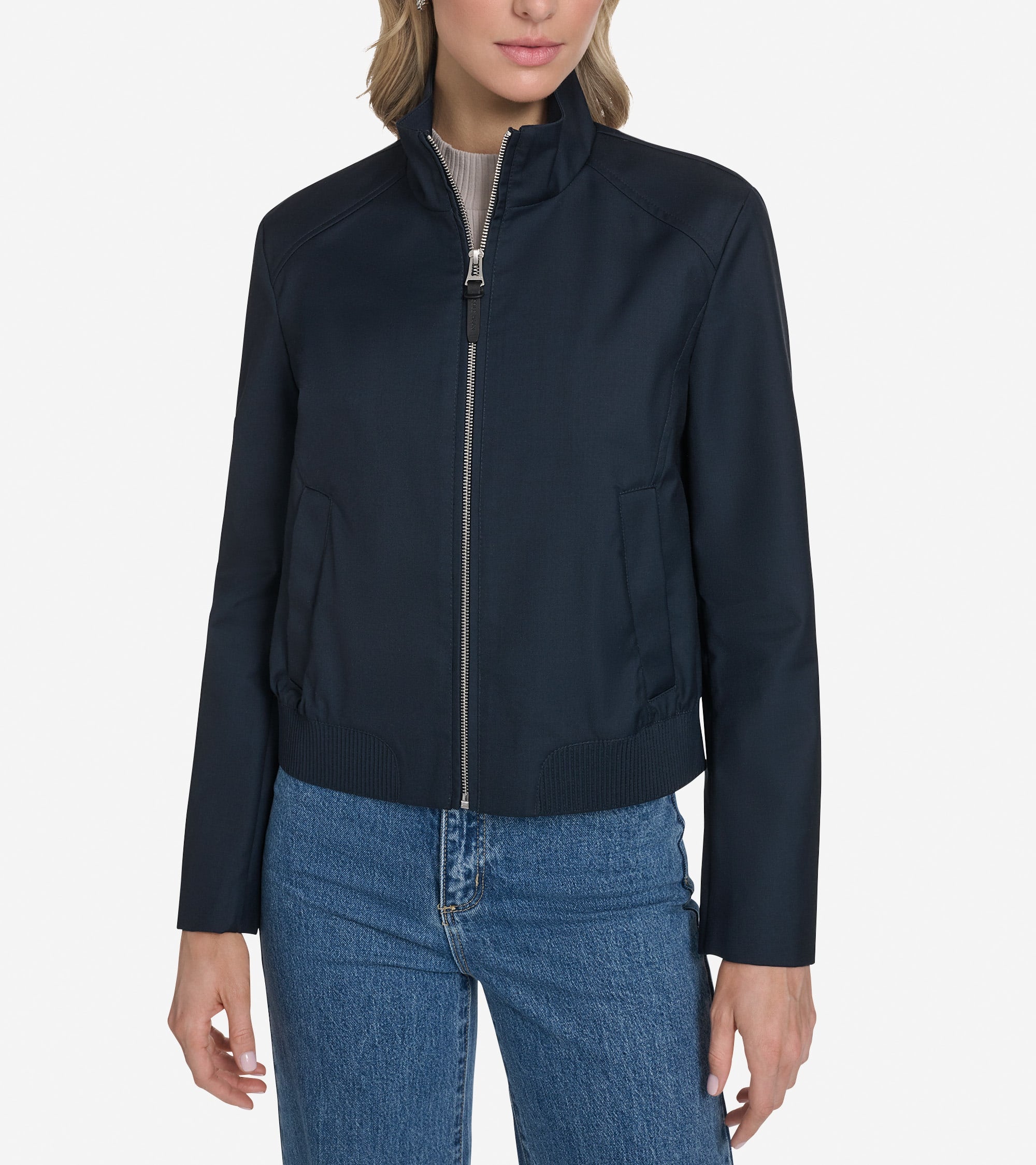 Cole Haan Women's Bomber Style Jacket - Blue Size