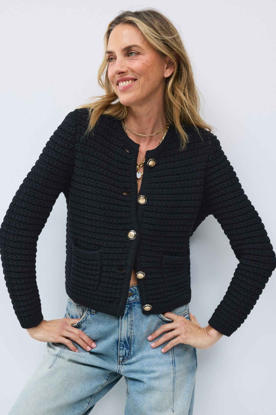 ba&sh Gilet Gaspard Cardigan Black