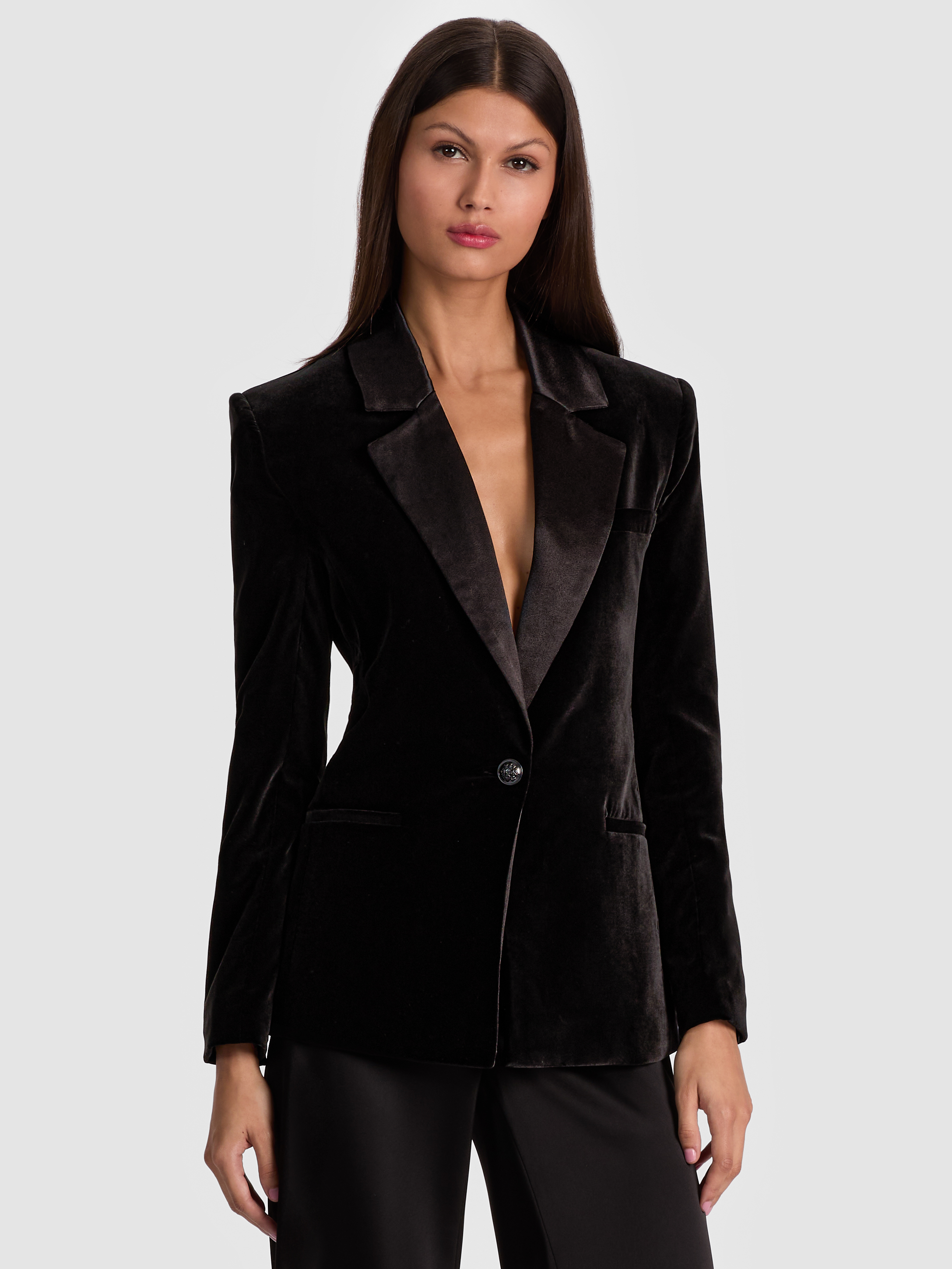 alice + olivia SILAS VELVET BLAZER