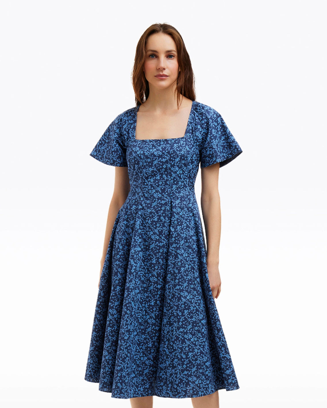 Caitlyn Square Neck Midi Dress