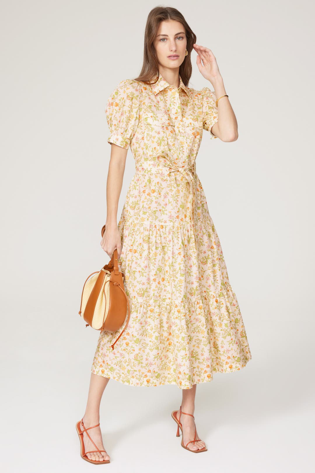 Derek Lam Crosby Buffy Dress Yellow-multicolored-print