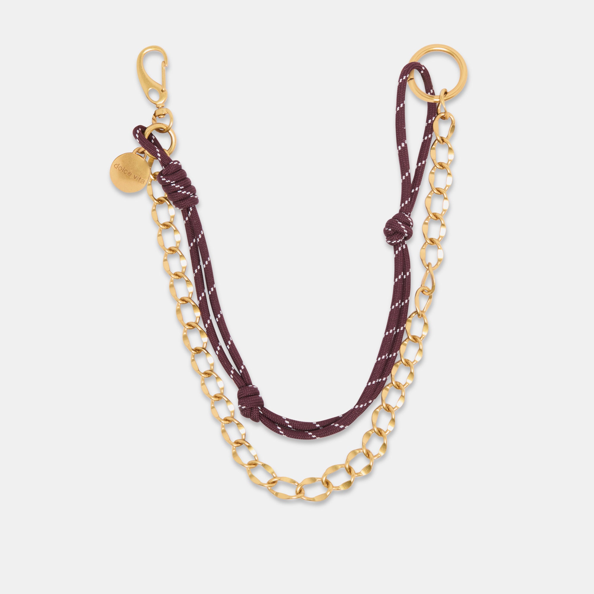 Rope + Chain Bag Charm in Burgundy Multi By Dolce Vita