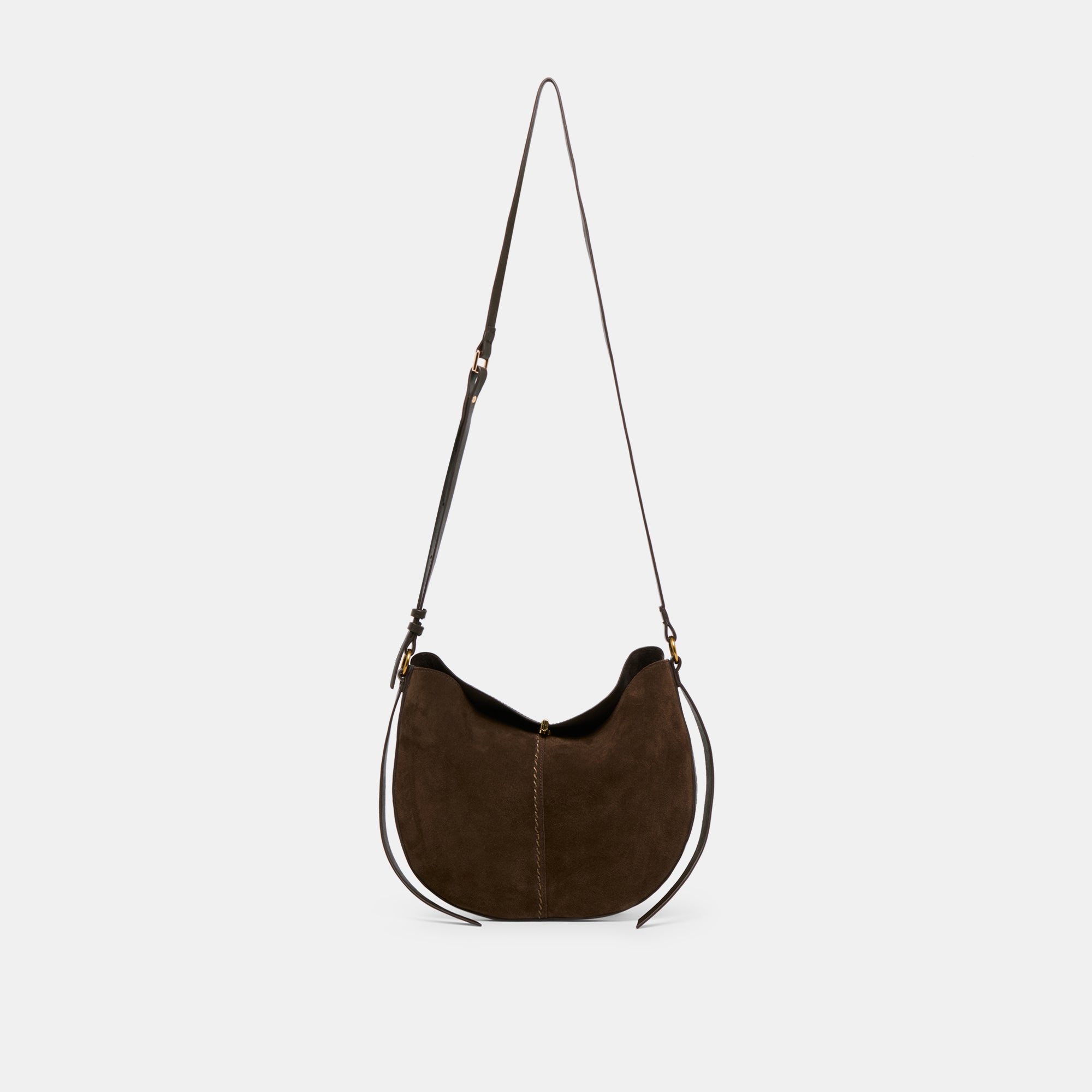 Bennett Crossbody Bag in Espresso Suede By Dolce Vita