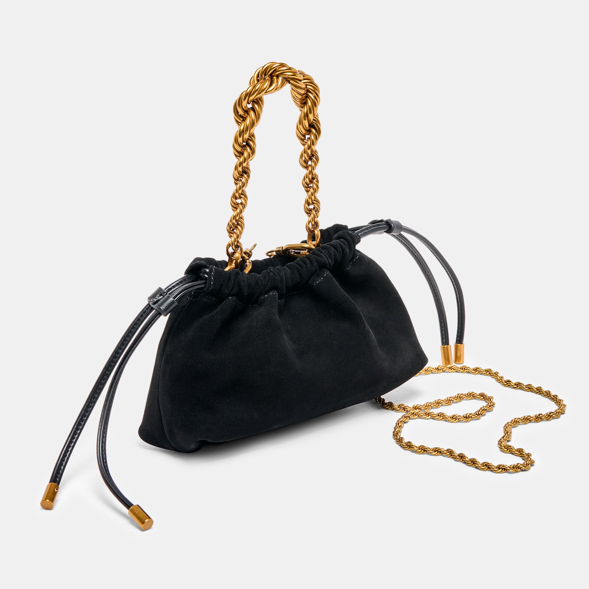 Cleo Crossbody Bag in Black Suede By Dolce Vita