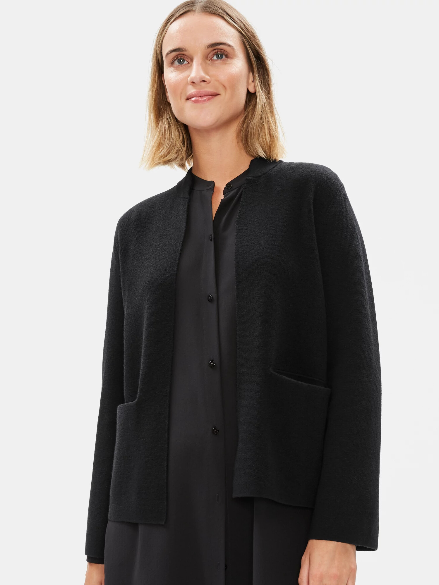 Luxe Merino Stretch Cropped Cardigan