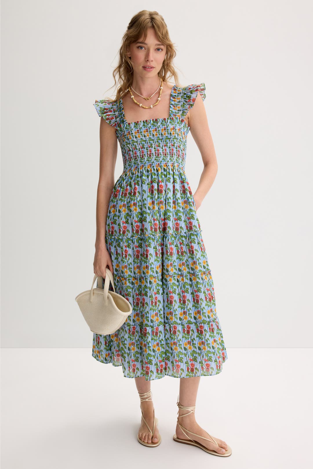 Hill House Home The Ellie Nap Dress Multicolored-green-print