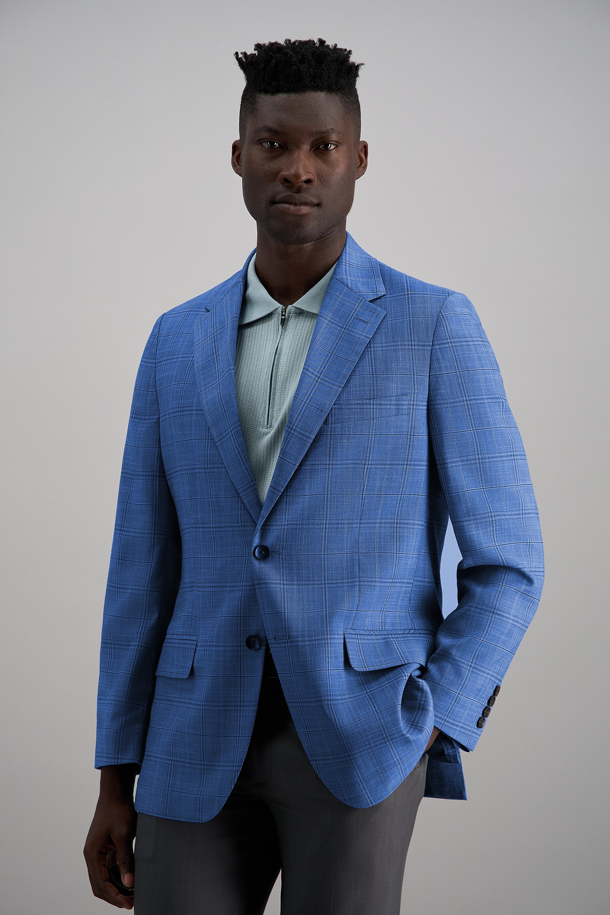 Haggar Plaid Windowpane Sport Coat