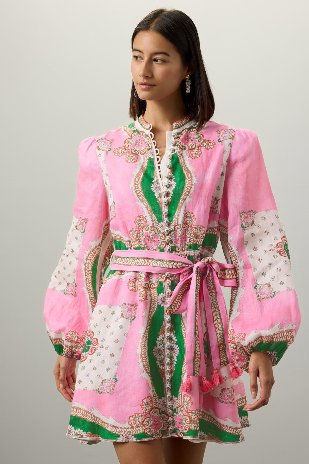 Kate Ford Mantilla Mini Dress Multicolored-pink-print