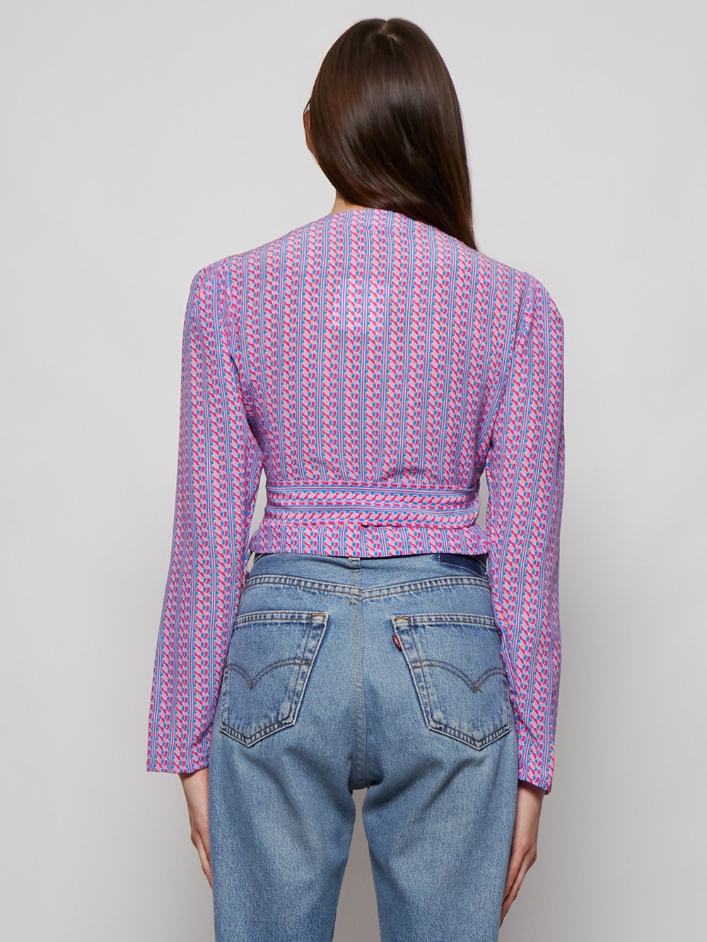 Odalys Blouse Aqua Pink Chain