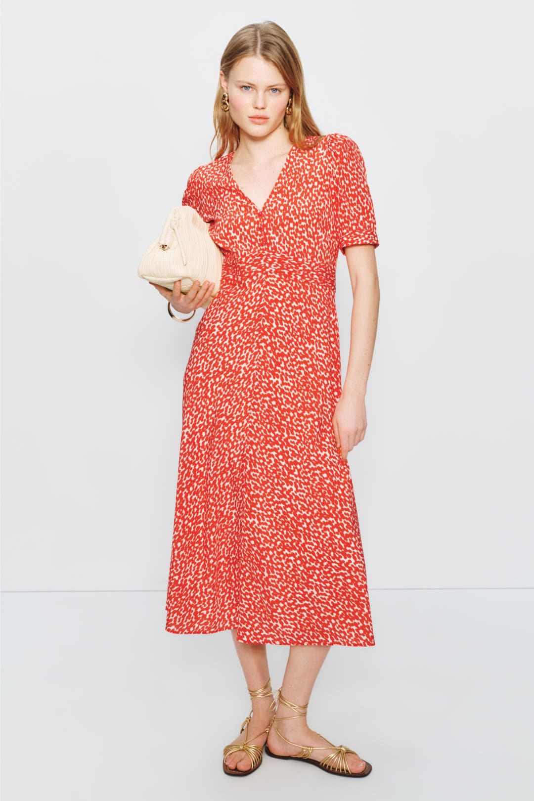 L.k. Bennett Rosamund Silk Dress Red-white-print