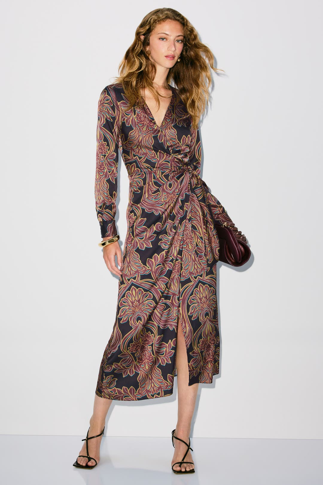Misa Los Angeles Floral Printed Eliza Dress Multicolored-brown-print