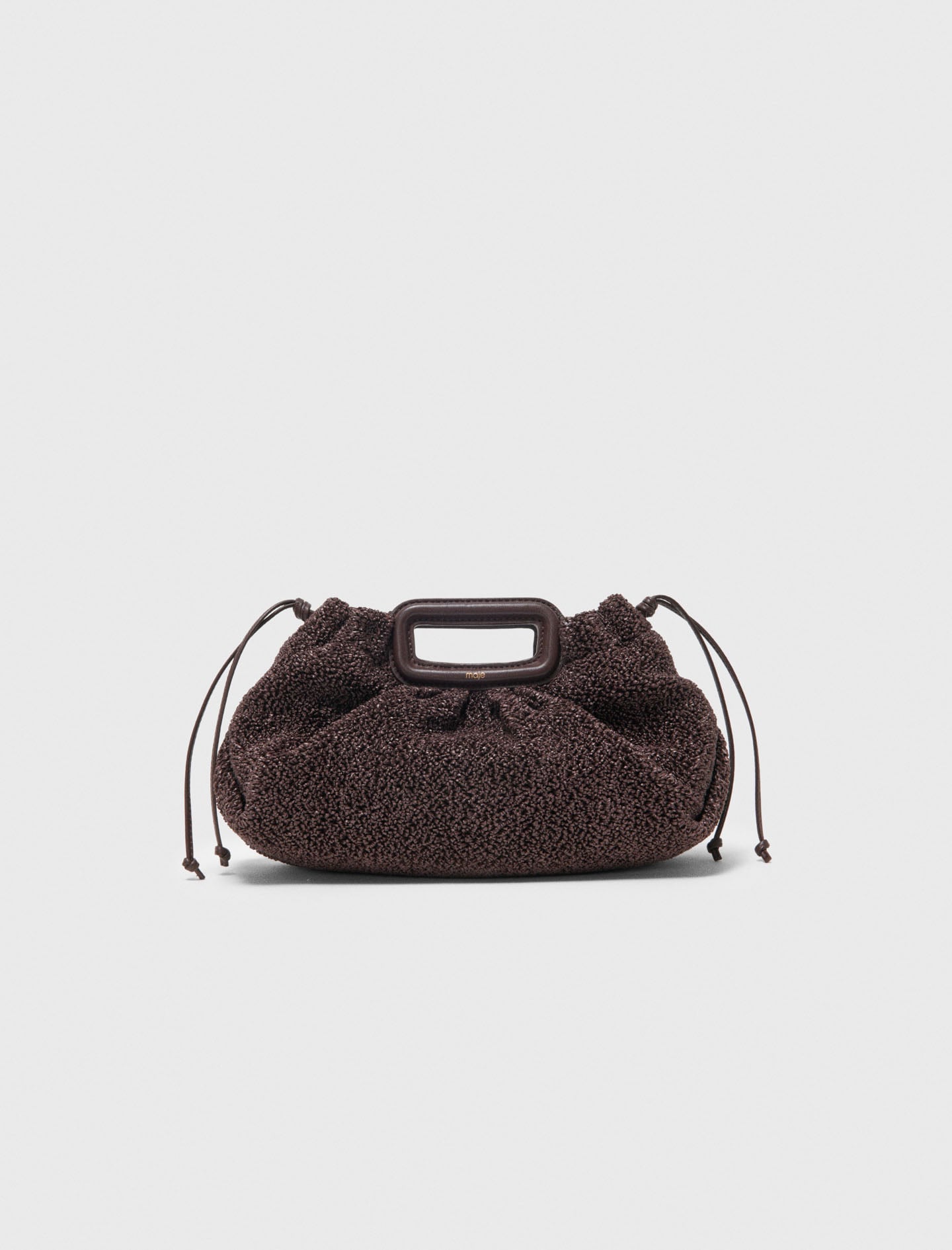 Mipli bouclé effect clutch bag