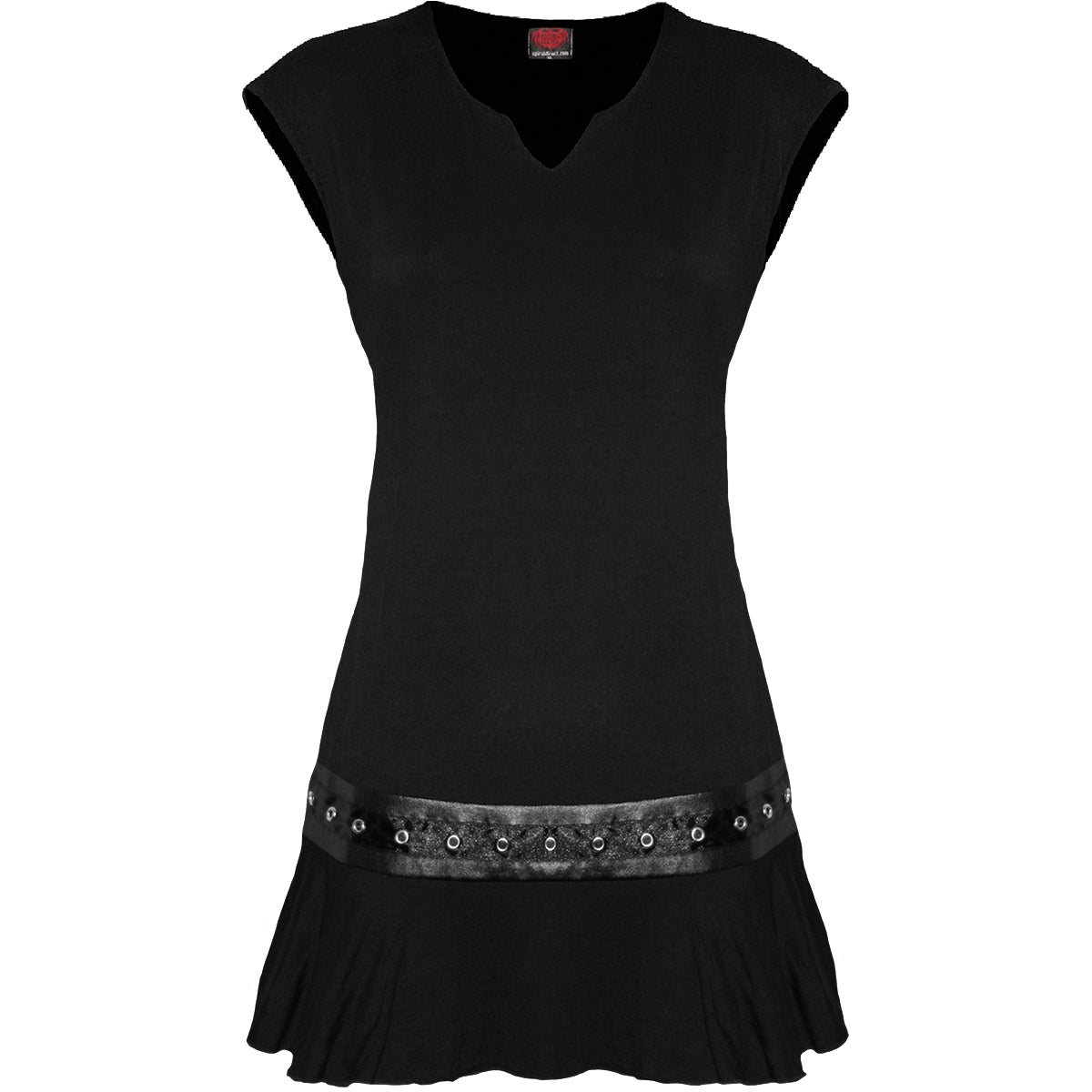 GOTHIC ROCK - Stud Waist Mini Dress Black -