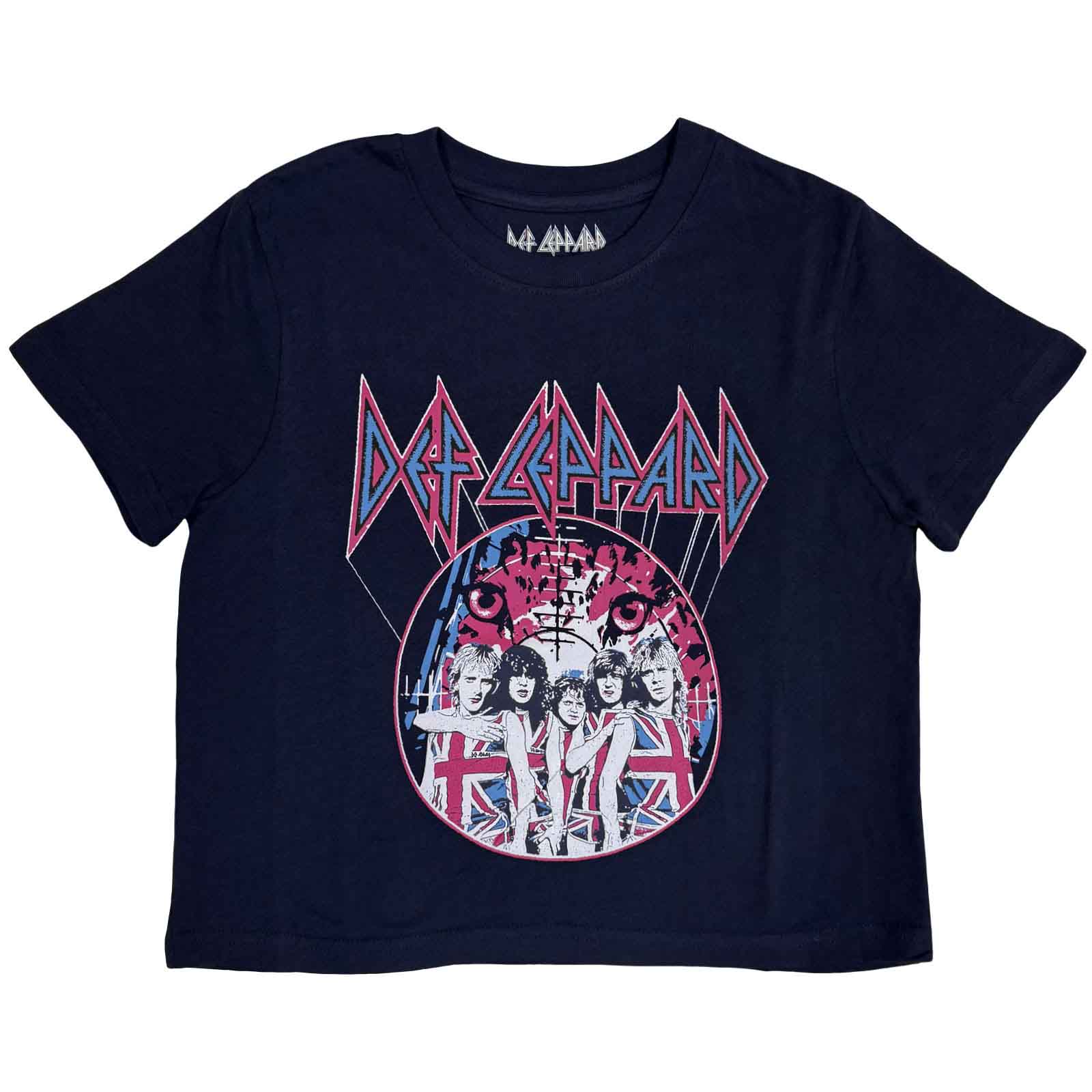 DEF LEPPARD - PYRO TOUR - Crop Top Blue Back Print