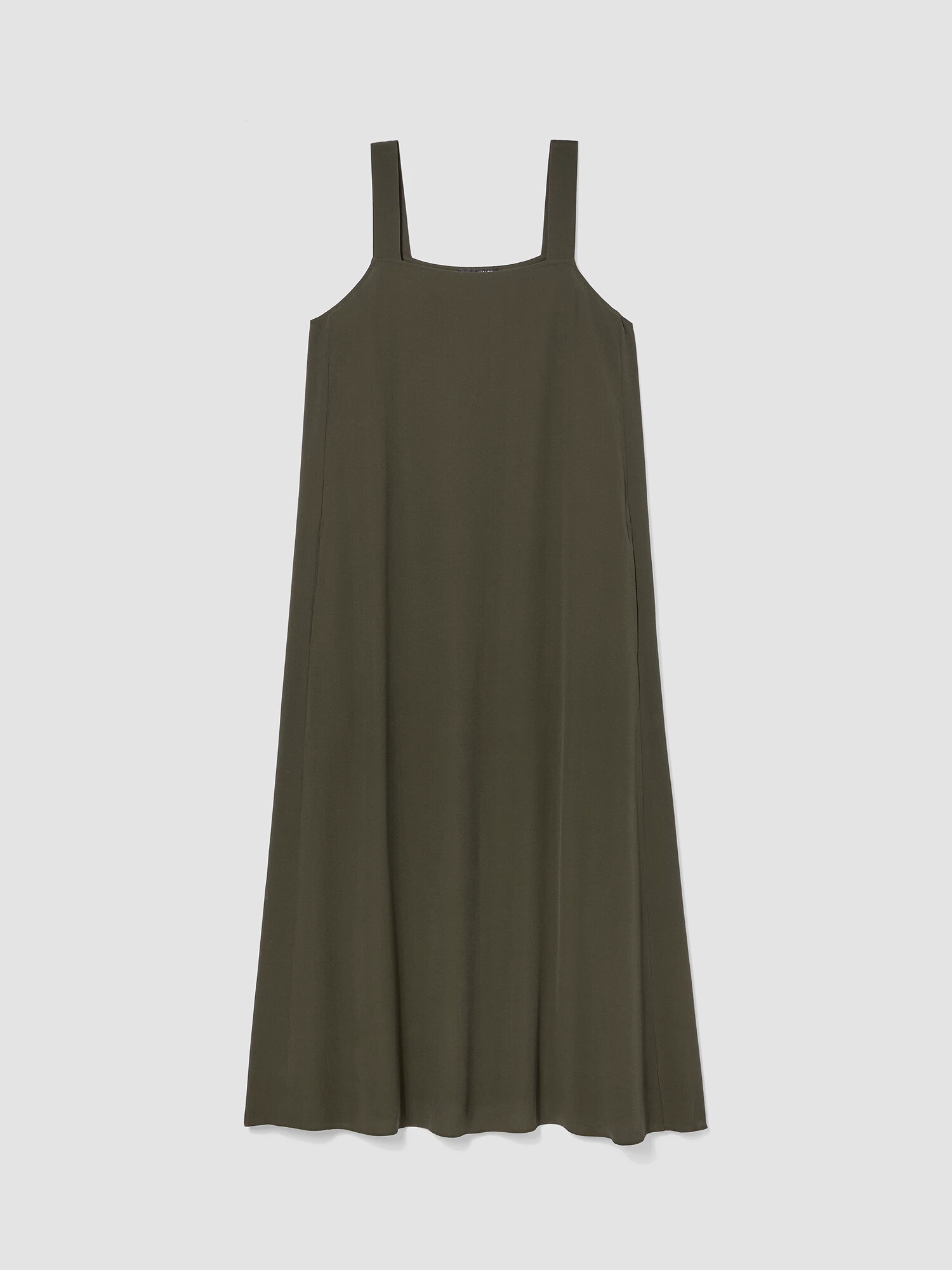 Silk Georgette Crepe Square Neck Dress