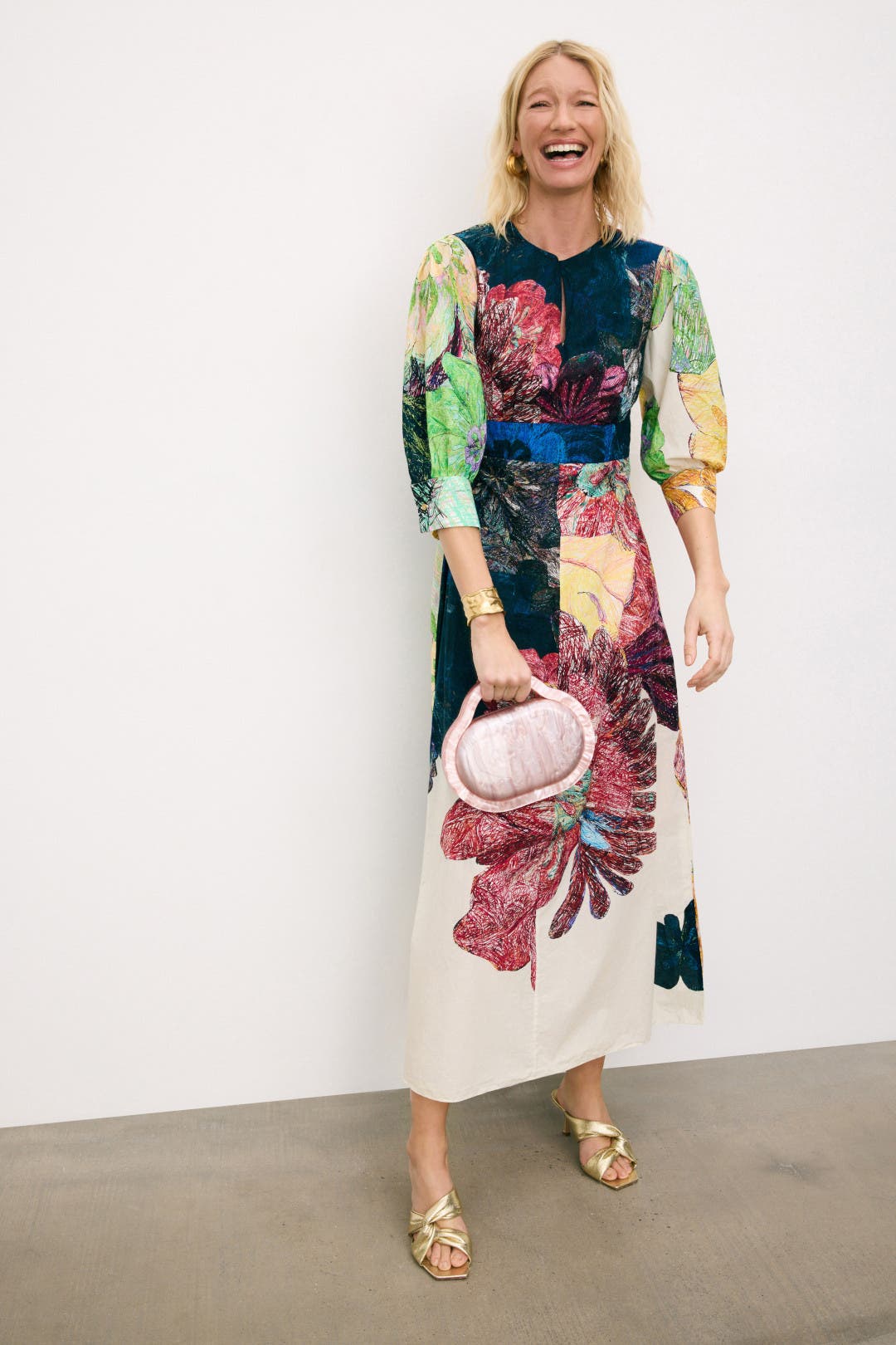 Saaksha & Kinni Daisy Dress Multicolored-white-print