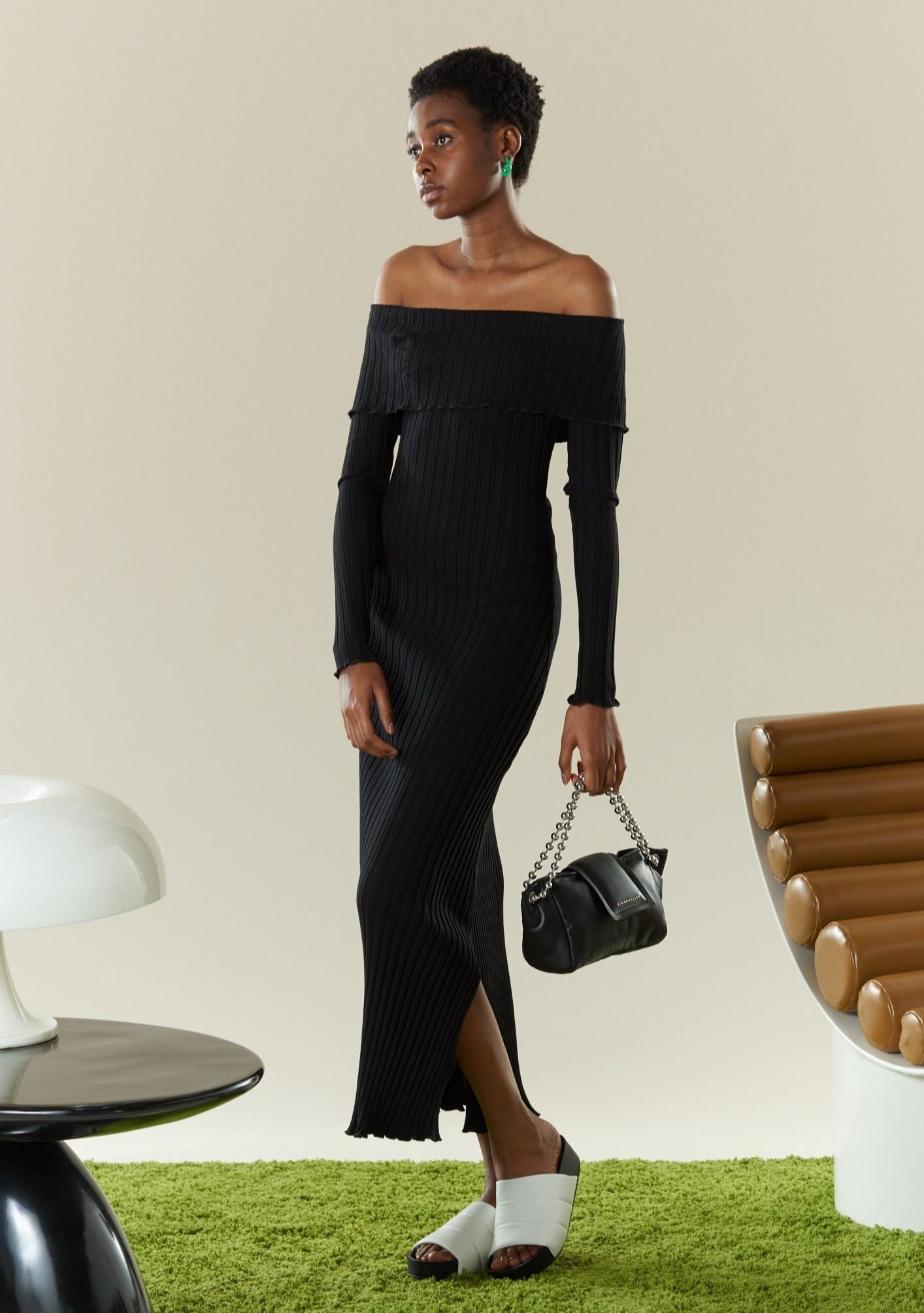 RIB Espen Dress in Black