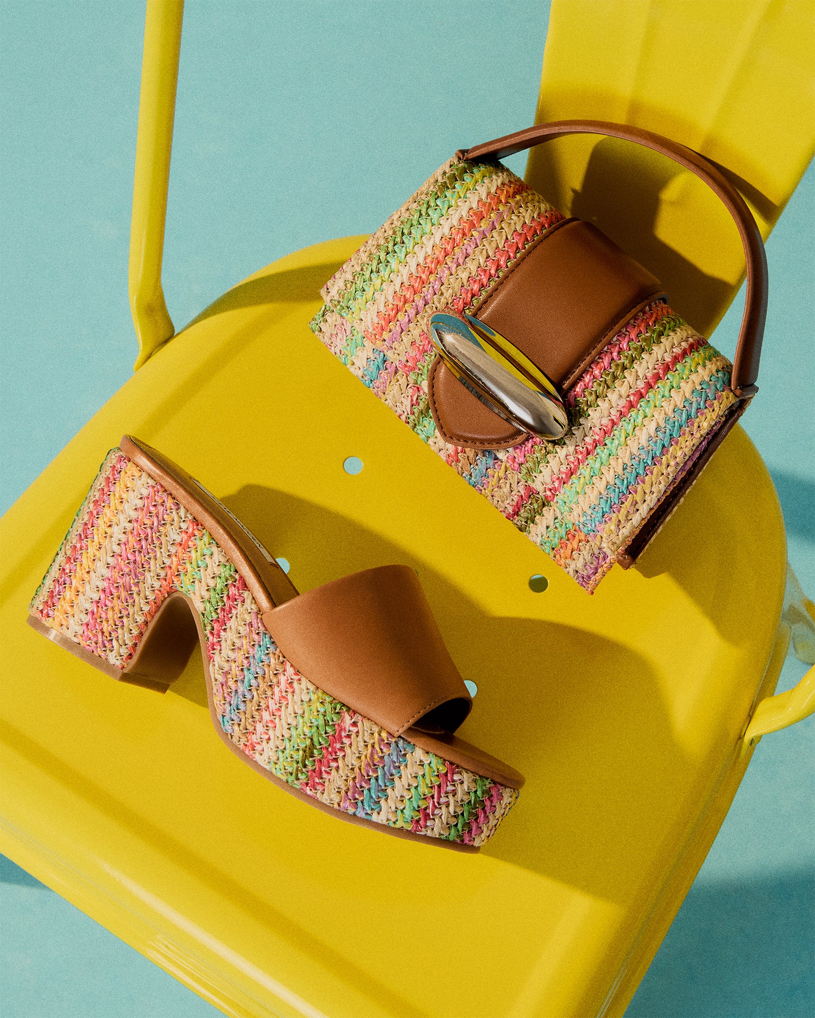 Steve Madden Women's Trippy Sandal & Mishell Bag Bundle