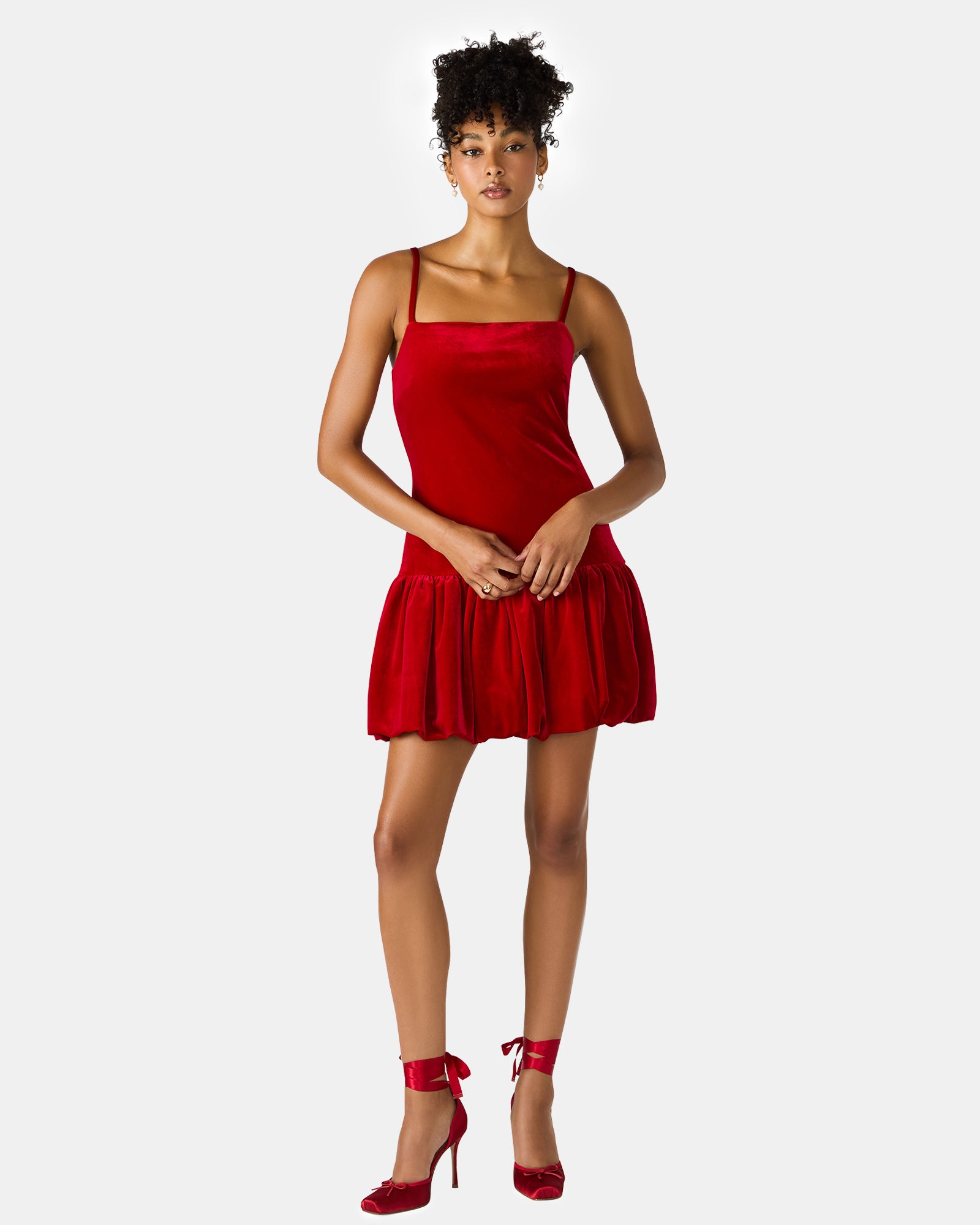Steve Madden Women's Giovanna Dress Sleeveless Bubble Dresses - Red - Size