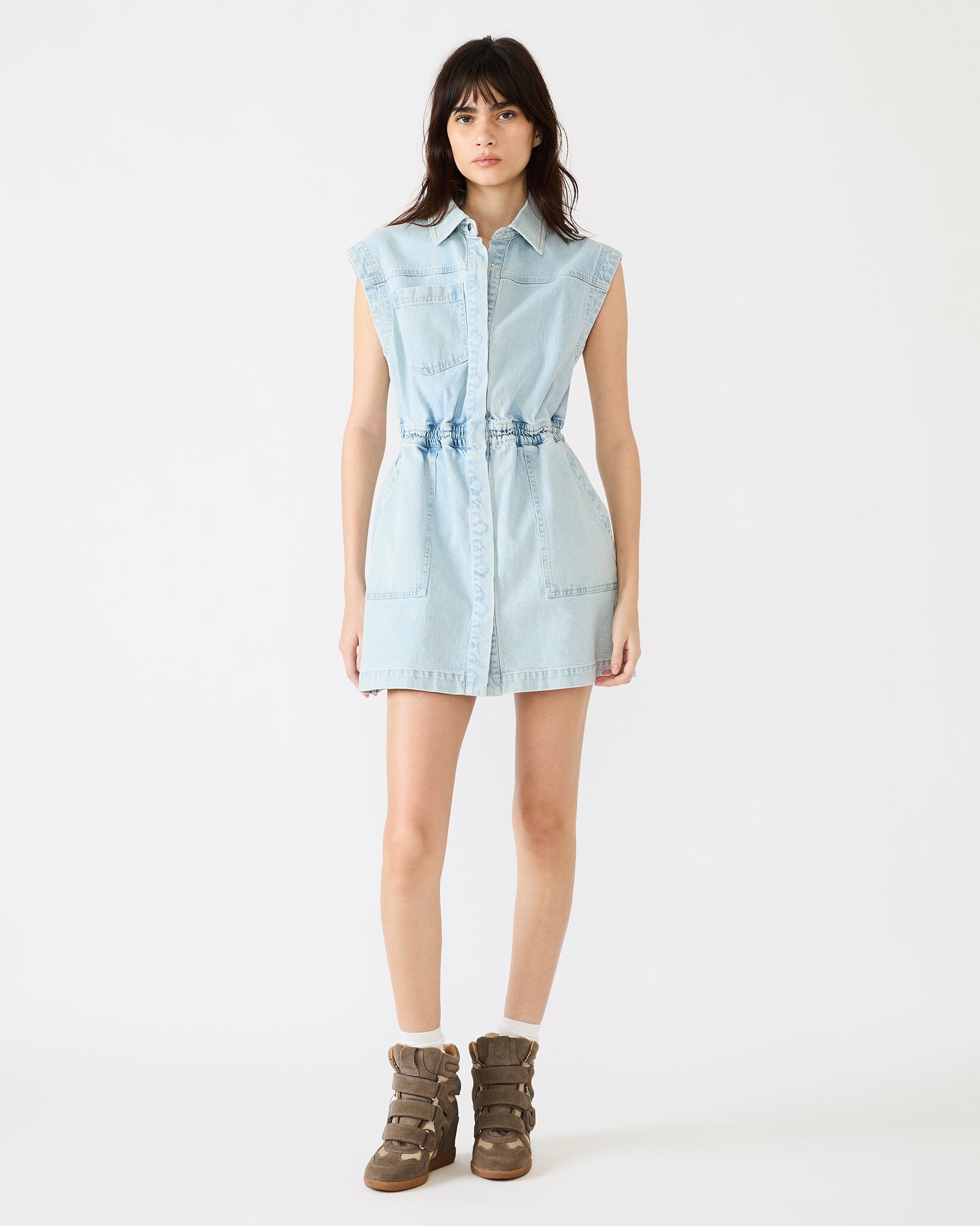 Steve Madden Women's Robbie Dress Sleeveless Denim Dresses - Sulphur Spring - Size