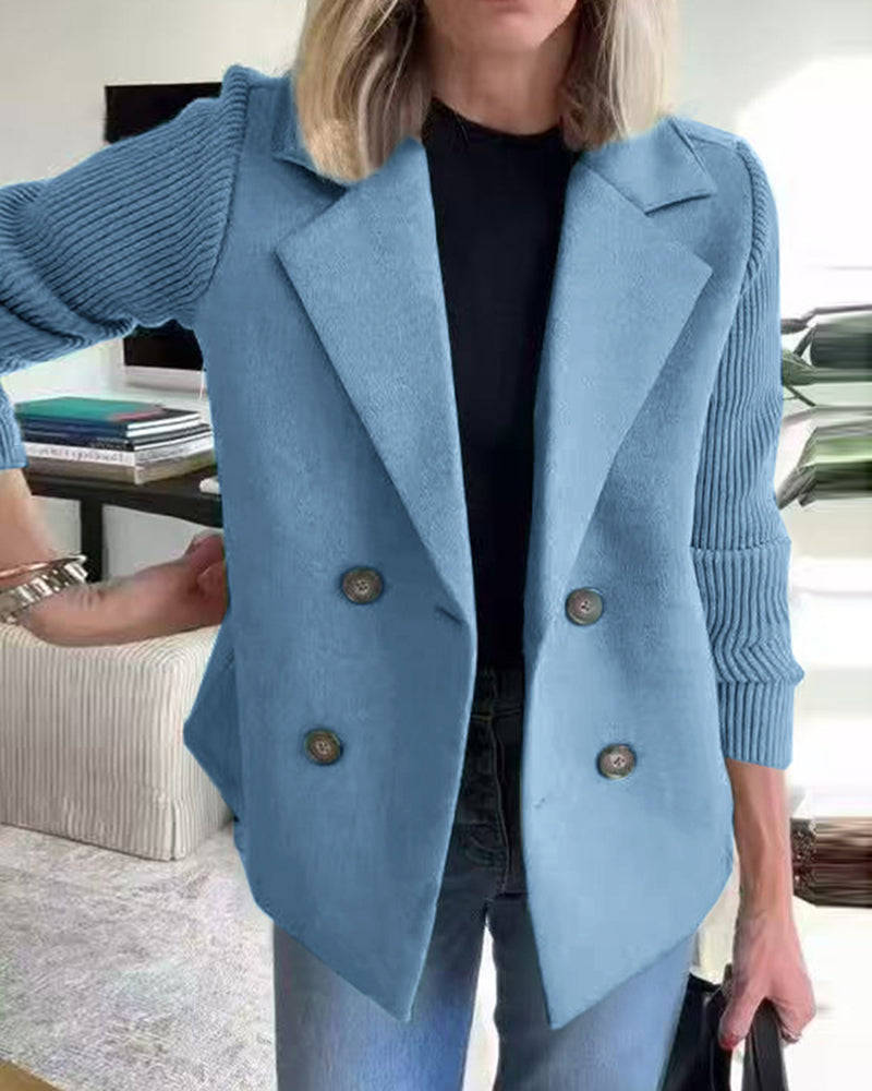 Urban Casual Tweed Patchwork Short Coat