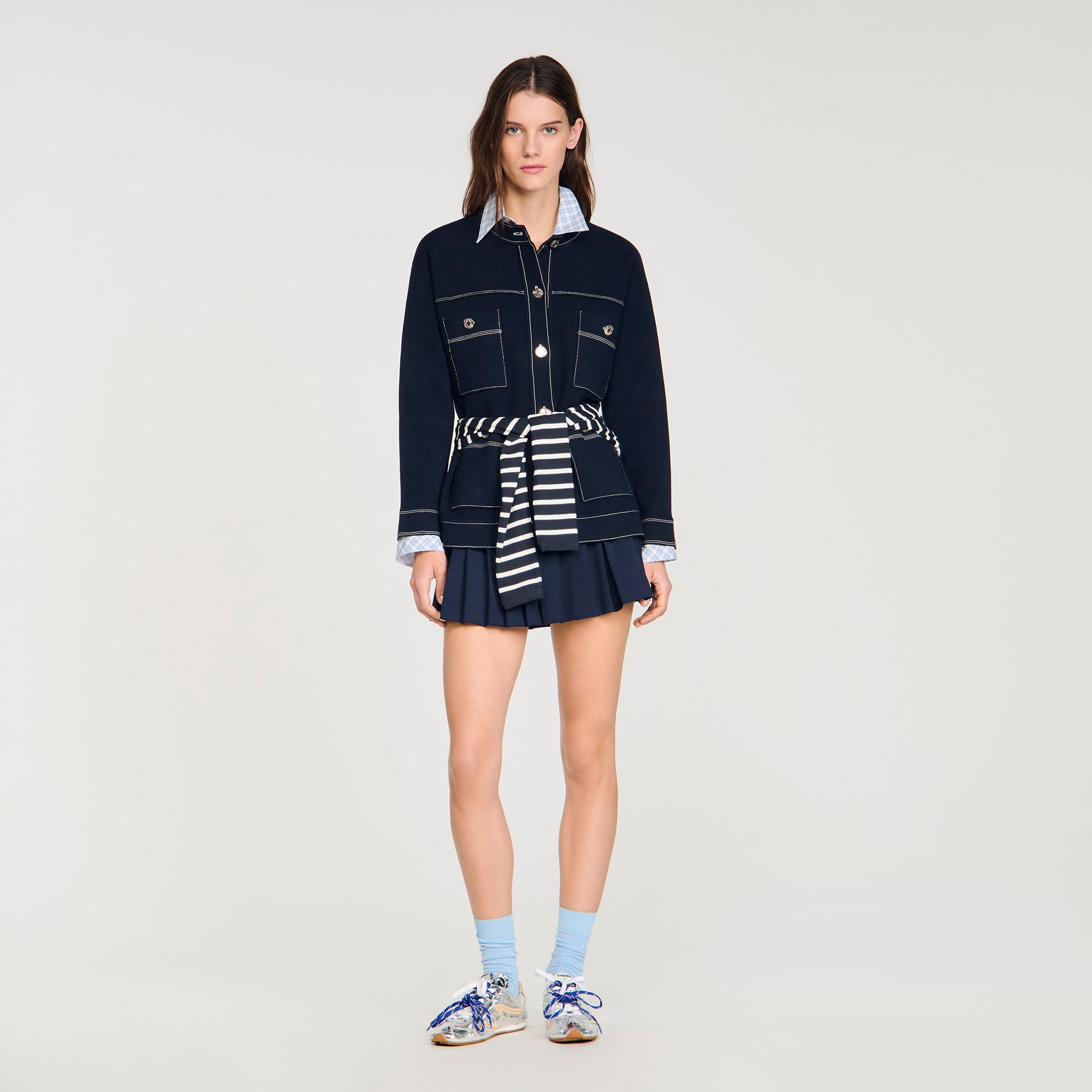 Contrast stitch cardigan
