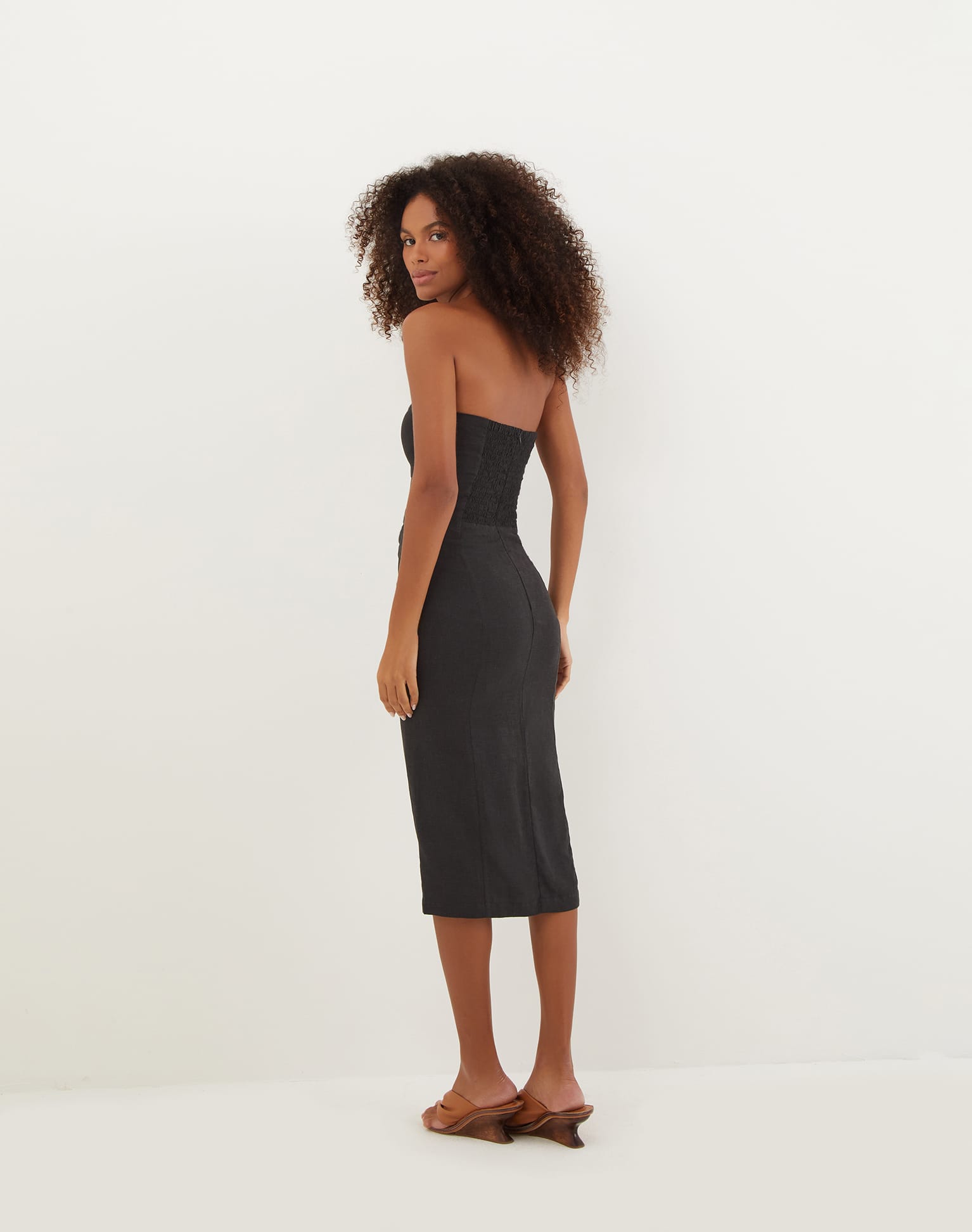 R - Sale Naori Midi Dress Final Sale - Black, Size:
