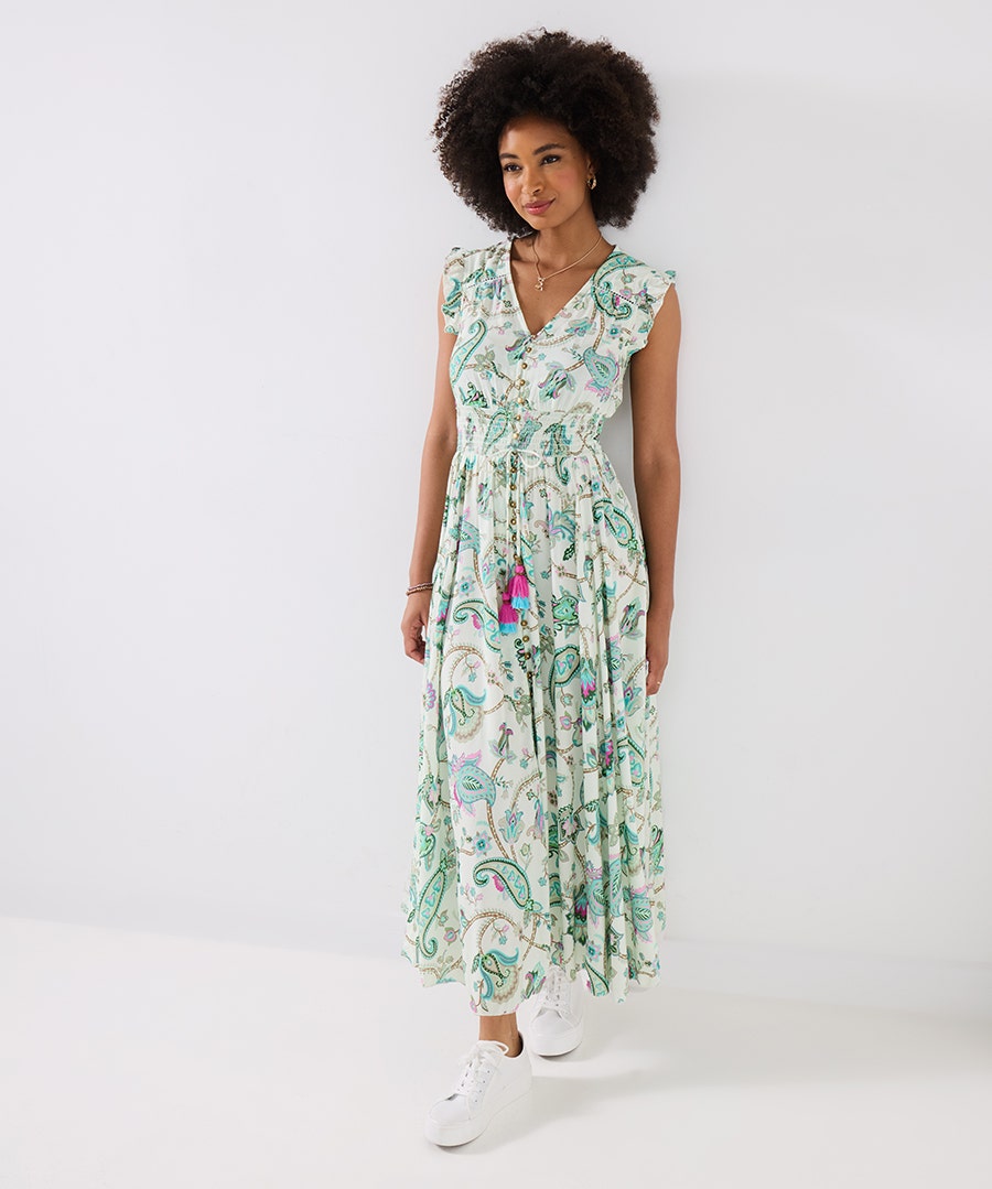 Women's Helena Printed Maxi Dress - Size - Green - by Joe Browns