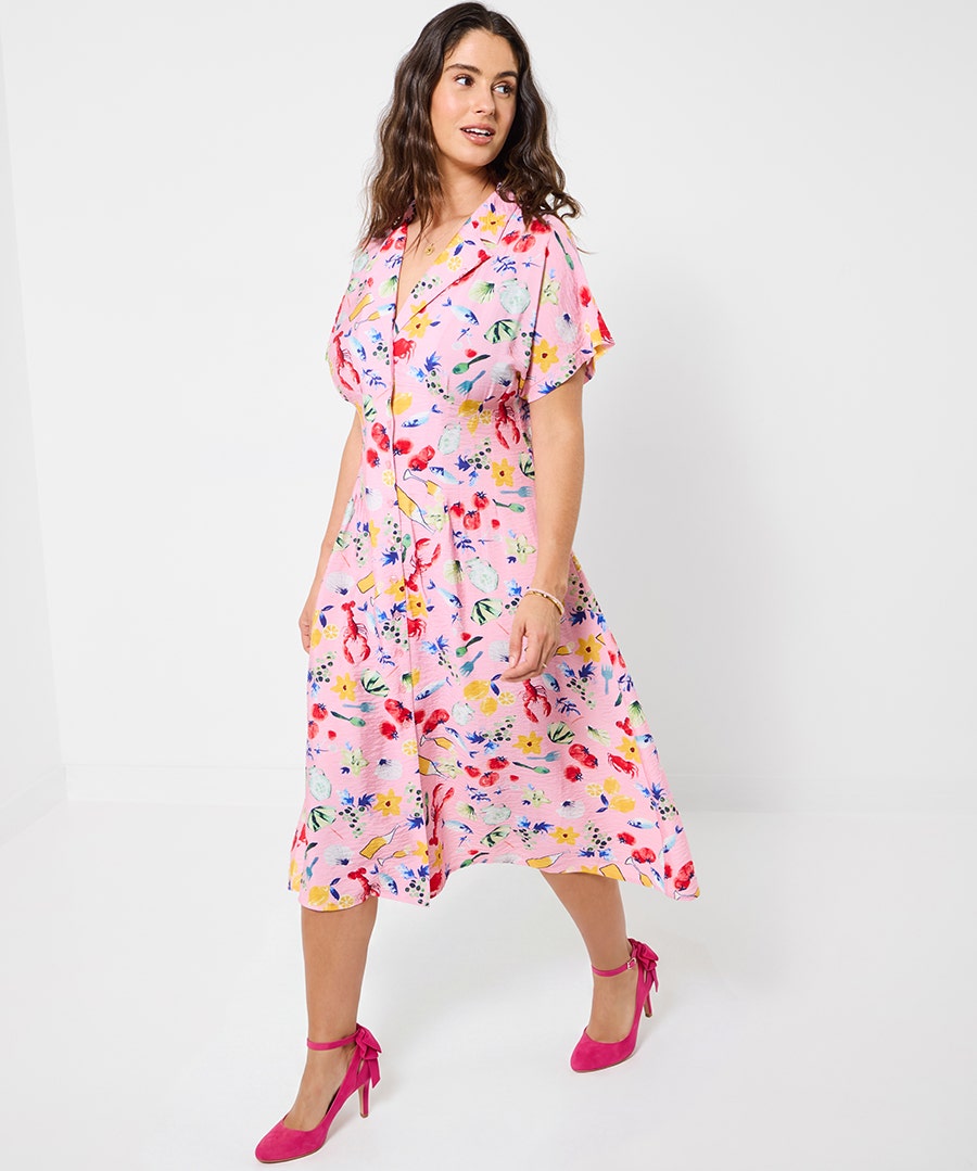 Women's Fun In The Sun Floral Dress - Size - Pink - by Joe Browns