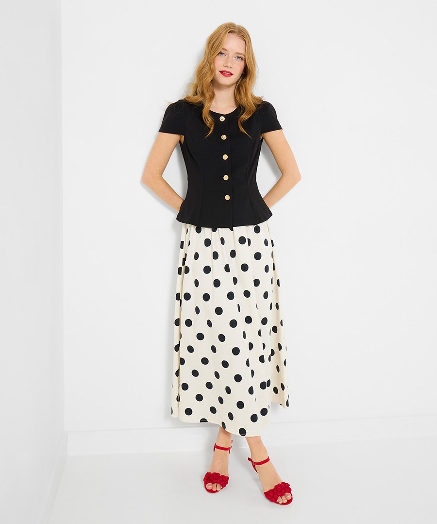 Women's Perfectly Polka Dot Two In One Dress - Size - Black - by Joe Browns