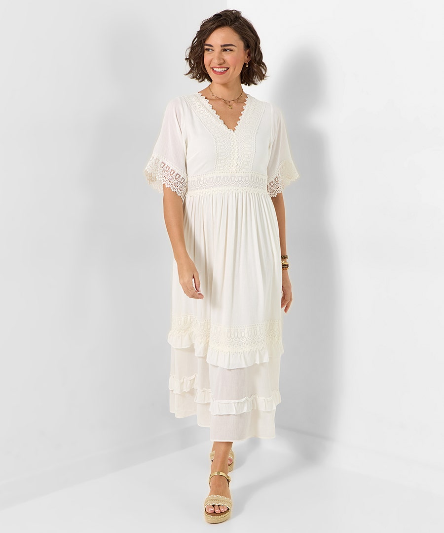 Women's Petite Boho Days Dress - Size - White - by Joe Browns