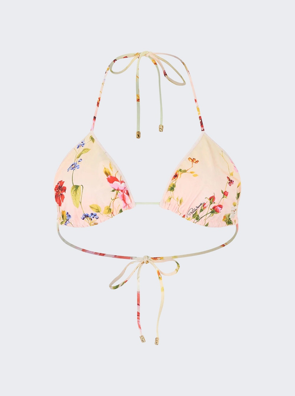 Mini Miami Flowers Bikini Top Green And Fuchsia