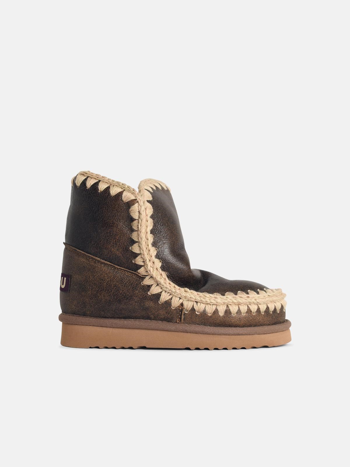 MOU 'Eskimo ' Brown Leather Ankle Boots