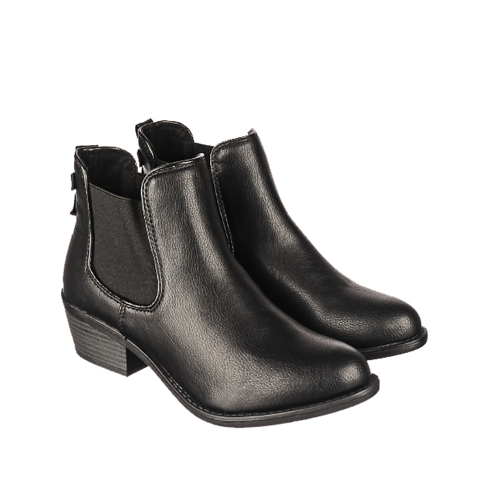 Women Chelsea-S Low Heel Ankle Boot Black Black Boots Black