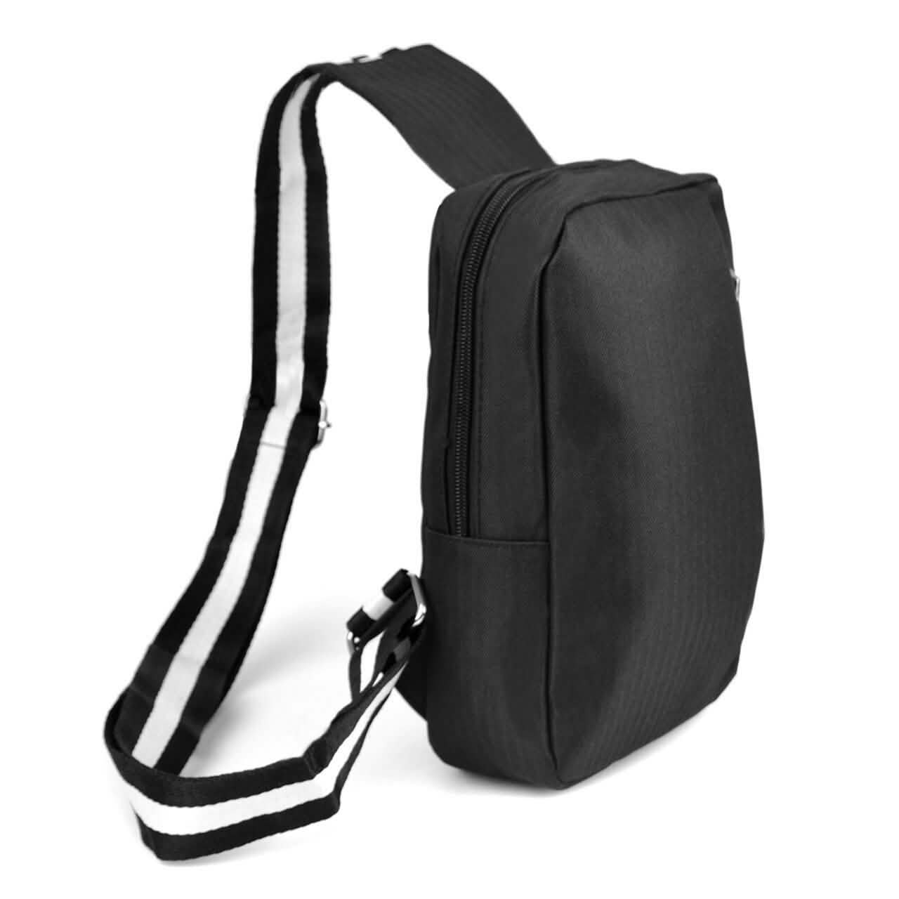 Black Crossbody Shoulder Sling Bag with B Charging Port