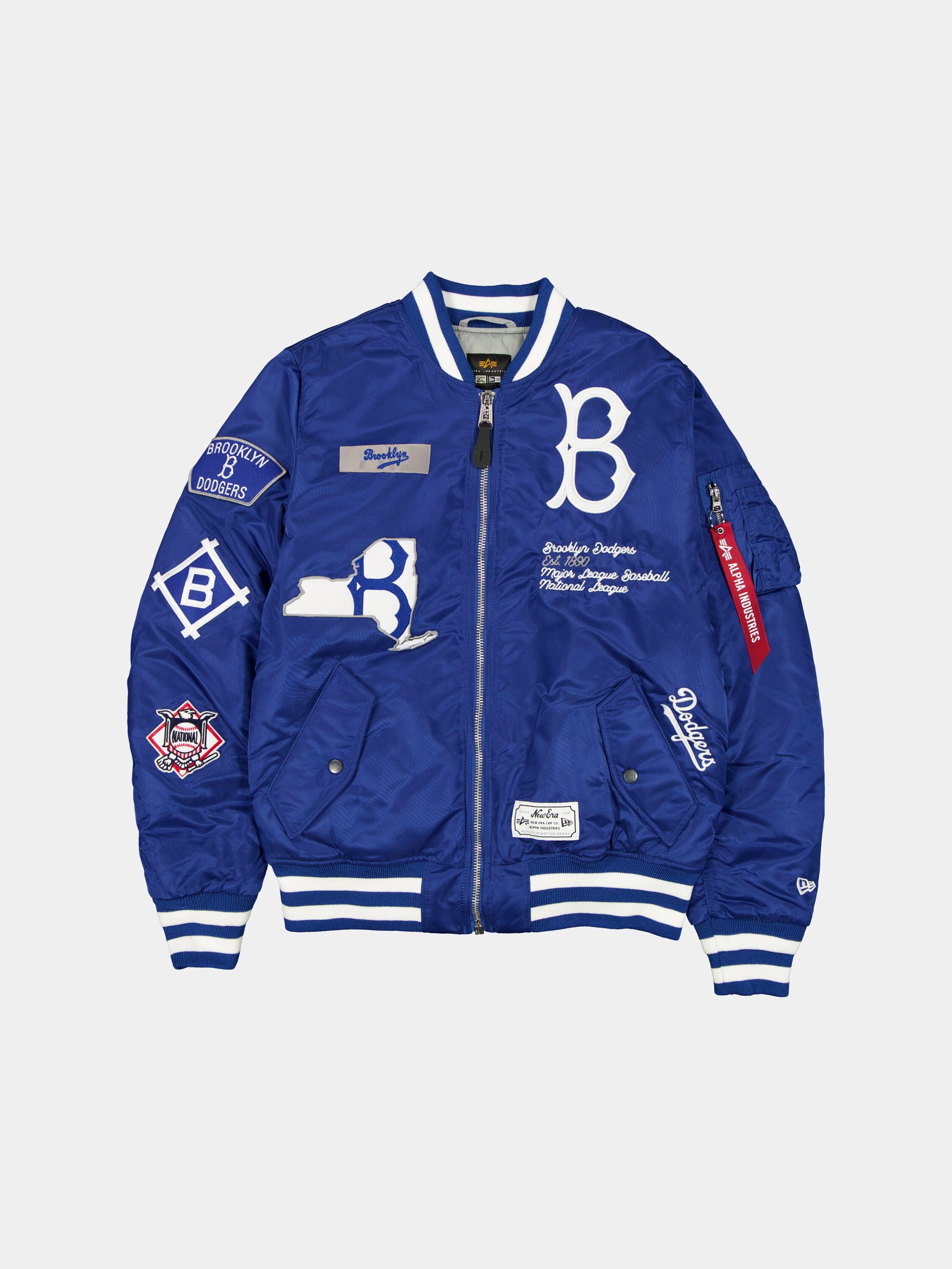 BROOKLYN DODGERS X ALPHA X NEW ERA MA- BOMBER JACKET - BLUEWHITE