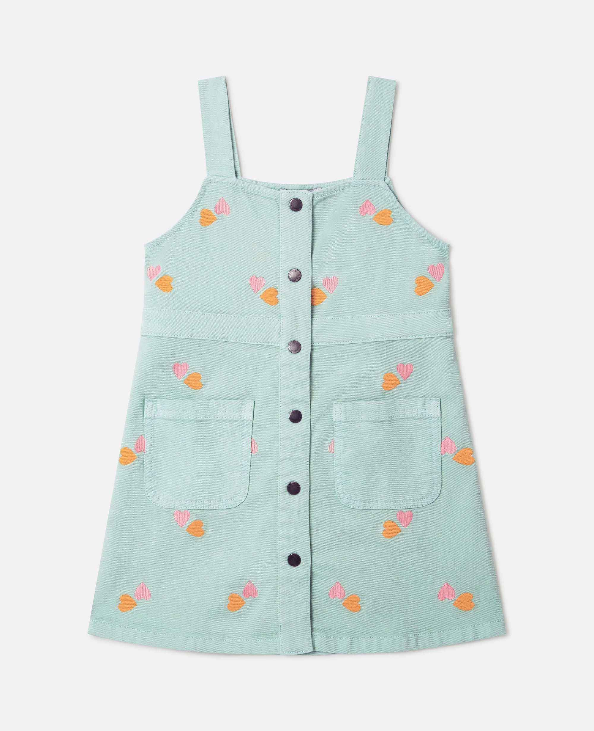 Stella McCartney - Heart-Embroidered Gabardine Dress, Woman, Green