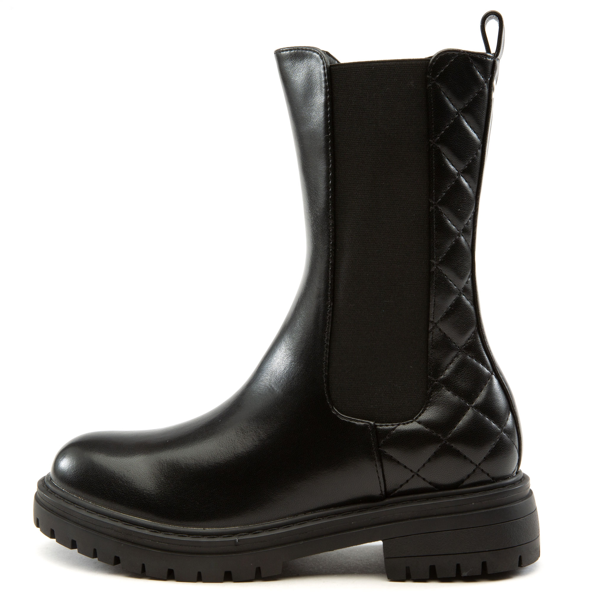 Women Dreamer- Mid-Calf Chelsea Style Boot Black Boots . Black