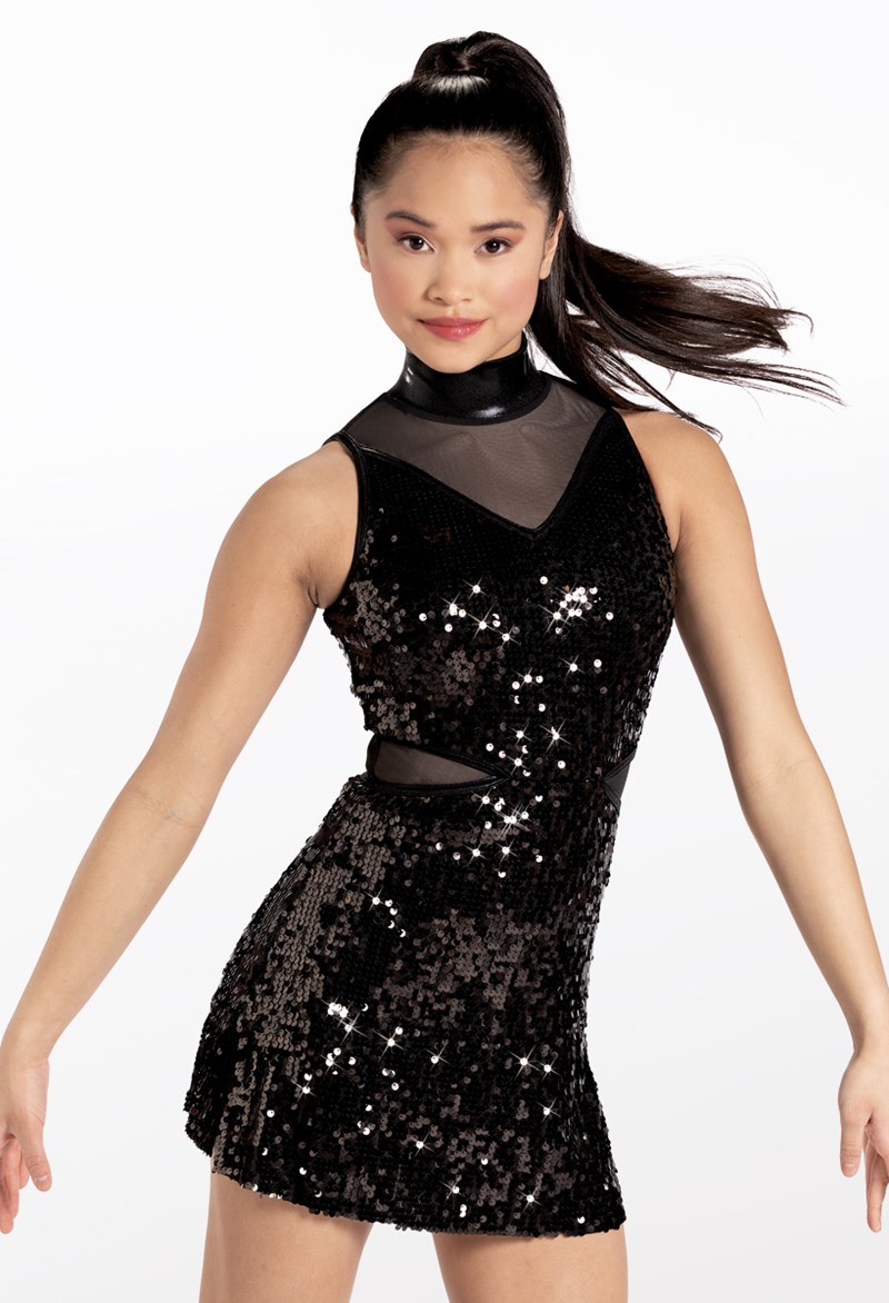Sleeveless Ultra Sparkle Dress - Black - Large Child - Dance Dress D