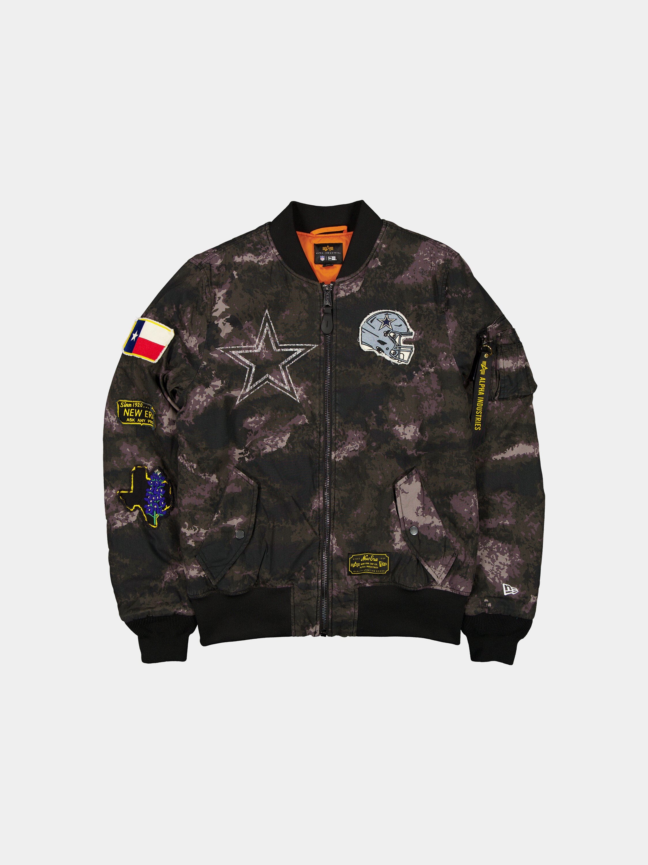 DALLAS COWBOYS X ALPHA X NEW ERA MA- BOMBER JACKET BLACK CAMO