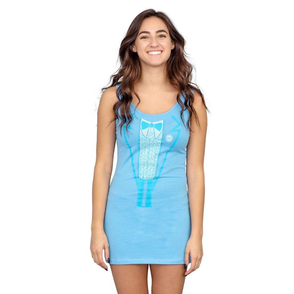 Dumb and Dumber Tuxedo Tank Dress - Blue